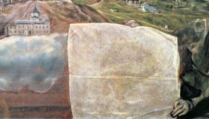 Vista y Mapa de la Ciudad de Toledo (detalle) de El Greco